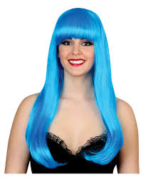 Want to discover art related to bluehair? Glamor Diva Wig Neon Blue Long Halloween Wig Karneval Universe