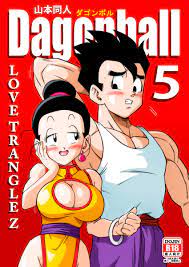 yamamoto doujin, chi-chi (dragon ball), son gohan, dragon ball, dragonball  z, absurdres, highres, translation request, 1boy, 1girl, black eyes, black  hair, breasts, cleavage, cleavage cutout, clothing cutout, english text,  implied incest, large