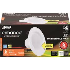 It reduces your electricity costs by using led bulbs that have an extremely long life and rarely need replacing. Feit Electric Part Ledr4b 927ca Mp 6 4 In 50 Watt Equivalent Soft White Cec Title 24 Integrated Led Retrofit White Recessed Light Trim Downlight 6 Pack Trim Home Depot Pro