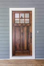 Front Door Walnut Stain That Exterior Color Looks Nice Too What Do You Think Urban Farmhouse Farmhouse Exterior Home Exterior Makeover