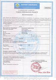 Readers may also refer to the sample copies of each of the documents used in international trade. Cargo Insurance Certificate Vietnam Import And Export