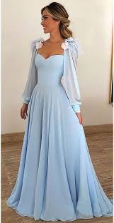 Sky Blue Long Chiffon Prom Dresses With Sleeves Formal Dresses Pg803 Prom Dresses Long With Sleeves Prom Dresses For Teens Light Blue Prom Dress