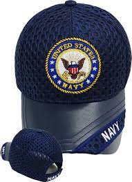 Us Navy Baseball Cap Blue Hat With Chain United States Navy Logo Emblem Leather Baseball Cap Veteran Hats Leather
