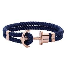 Pour une expérience d'achat de haute qualité. Paul Hewitt Bracelet D Ancre Femme Phrep Nylon Or Rose Et Bleu Marine