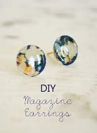 This is perfect for you! 1use Magazine To Create These One Of A Kind Stud Earrings Happinessiscreating Diy Earrings Studs Diy Magazine Earrings Diy Earrings