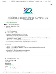 Posts about wzr property sdn bhd. Junior Site Engineer Contract Basis Kuala Terengganu Job Wzr Property Sdn Bhd 4119741 Jobstreet Employment Economies