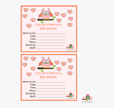 Make custom invitations for a baby shower at home. Pink Owl And Hearts Girl Baby Shower Invitations Blank Printable Baby Shower Invitation Template Hd Png Download Transparent Png Image Pngitem