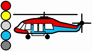 Draw the windshield and landing gear of the helicopter. Learn Colors With Helicopter Drawing And Coloring For Kids Teaching For Preschool Children Video Dailymotion