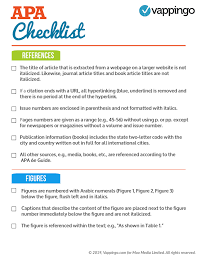 Checklist Of Apa Rules For References And Figures Apa Rules Apa Essay Good Sentences