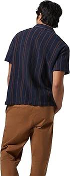 Amazon.com: Brixton - Mens Bunker Waffle Stripe Short Sleeve Woven Shirt, Color Washed Navy Stripe, Size: Medium : Clothing, Shoes & Jewelry