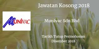 Kelayakan dan syarat permohonan jawatan kosong ini boleh didapati dengan melayari laman web rasmi seperti di bawah; Jawatan Kosong Munivac Sdn Bhd Disember 2018 Jawatan Kosong