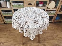 New Crochet Design Hand Crocheted 32x32 Square Tablecloth Country Living Floral Table Cover Chic Pattern Table Topper In 2020 Hand Crochet Crochet Designs Crochet Tablecloth
