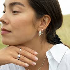 Sterling Silver Star Charm Hoops