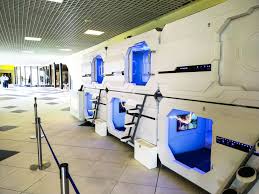 A sleeping pod looks like something coming from the future. Airport Sleeping Pods An Alternative To Hotel Refundor