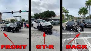 Things that crash or fail. Tesla Model X Ripped Apart By Red Light Running Nissan Gt R Grand Tour Nation