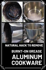 1/2 cup of warm (or boiling) water; Natural Hack To Remove Burnt On Grease From Aluminum Cookware Cleaning Ideas Com