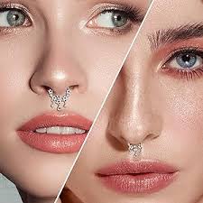 Amazon.com: Melighting 16G Septum Ring Opal Septum Jewelry Stainless Steel  316L Dangle Star Daith Piercing Jewelry Clear CZ Cartilage Earring for ...