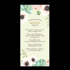 Celebrate the big day with a luxury food hamper or raise a glass to the happy couple with a bottle of champagne. Custom Wedding Menu With Watercolor Flowers Pink And Mint