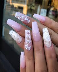 These acrylic flower nails are simply incredible! Everyone Is Loving 3d Flowers At The Moment Swag Nails Pink Nails Best Acrylic Nails