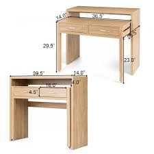 Extendable Computer Desk With Pull Out Secondary Desk Desks Office Furniture Furniture In 2020 Desks For Small Spaces Small Computer Desk Furniture