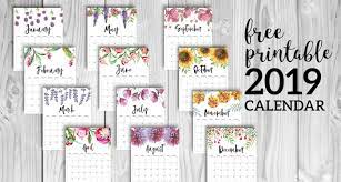 Use our crafty and cute printable calendars to keep track of all your upcoming events. Free Printable Calendar 2019 Floral Paper Trail Design