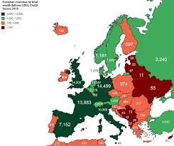 European countries by total wealth (billions USD) : europe