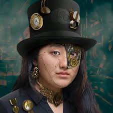 [ Time Lapse ] , This is how I made an award winning steampunk portrait in  Photoshop. , The model is my daughter and the original image I shot is a  headshot for the profile pic. , She didn't pay me ...