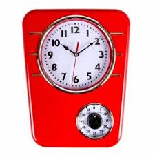 If you want a red kitchen, you must first choose which color of red you want to use. Vintage Wall Clock Retro Kitchen Decor With 60 Min Timer Red Yellow Blue Clocks Ebay