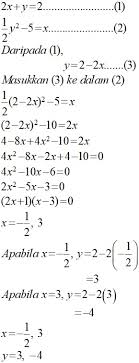 Persamaan Serentak Matematik Tambahan