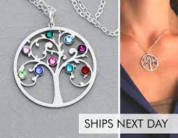 Family Tree Necklace Birthstone Tree Pendant Gift Family Etsy Family Tree Necklace Birthstones Family Tree Necklace Family Tree Jewellery