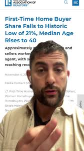 📊 The National Association of REALTORS® just dropped a big update: ➡️ The  average first-time homebuyer is now 40 years old. In 2020, that number was  just 33 — a 7-year jump in only five years. That’s ...