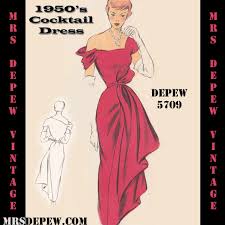Vintage Sewing Pattern 1950s Off Shoulder Cocktail Dress In Etsy Off Shoulder Cocktail Dress Vintage Sewing Patterns 1950s Cocktail Dress