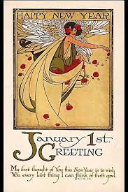 1920s New Year Card Cartes Retro Cartes Postales Vintage Cartes De Noel Vintage