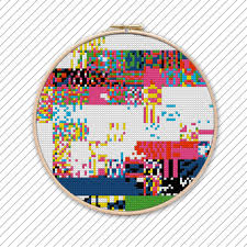 Unsere kostenlosen arbeitsblätter zum karneval zum ausdrucken lassen sich auf unterschiedlichste art nutzen. Kreuzstich Vorlage Abstrakte Kunst Polychrome 015