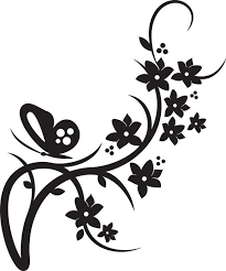 Black And White Flower Vines Clipart Butterfly Wedding Design With Flowering Vine By Vinylskygraphics 9 00 Clip Art Borders Butterfly Clip Art Wedding Clipart