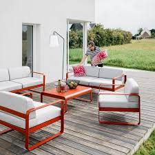 simple clean lines soft curved aluminium frame and exceptional quality the bellevi metal patio furniture contemporary garden furniture used outdoor furniture