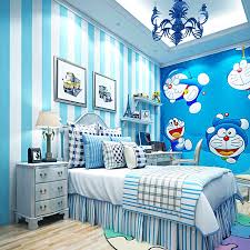 53cm 9 5m Wallpaper Non Self Adhesive Non Woven Kertas Dinding Tanpa Pelekat Kertas Dinding Biru Mediterranean Bukan Tenunan Bilik Kanak Kanak Bilik Tidur Bukan Tenunan Doraemon Doraemon Kucing Tema Biru Jalur Kertas Dinding Shopee