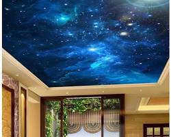 Изображение: Звезды и планеты принты на натяжном потолке