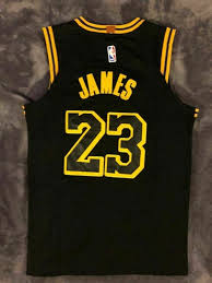 The store tweeted a picture of the new lakers uniforms, and fans were shocked to see the traditional golden shade replaced by a much lighter yellow. Nwt Lebron James 23 Los Angeles Lakers Men S Black Mamba Basketball Jersey Jerseys For Cheap