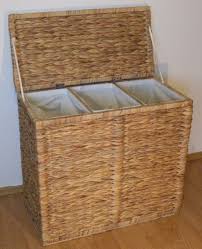 3 Facher Waschekorb Waschetruhe Waschesortierer Waschebox Waschesammler Waschetonne Aus Geflochtener Wasserhyazinthe 59 5 32 Waschetruhe Waschebox Waschetonne