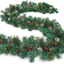 9 Ft Pre Lit Christmas Garland Decoration With 50 Warm Lights Battery Operated Waterproo Pre Lit Christmas Garland Christmas Decorations Garland Garland Decor