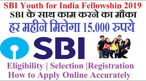 Sbi youth for india fellowship 2019 हर महीने मिलेगा 15,000 रुपये - sbi फेलोशिप : अगर आपके पास पीएचडी यानी डॉक्टरेट की डिग्री है तो आप एसबीआई बैंक के ऑफर का लाभ उठा सकते हैं. दरअसल, स्टेट बैंक ऑफ इंडिया ने पीएचडी कर चुके भारतीय नागरिकों से डॉक्टोरल रिसर्च फेलोशिप के आवेदन मांगे हैं. बैंक की ओर से ऑनलाइन आवेदन 18 सितंबर से मांगे गए थे जो अब भी जारी है. हालांकि अब इनके ऑनलाइन रजिस्ट्रेशन के लिए महज 2 दिन का समय बाकी है.
