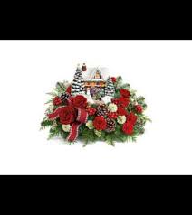 •the radiant thomas kinkade flower arrangement includes red spray roses, white button spray chrysanthemums and red hypericum accented with noble fir and variegated. Thomas Kinkade S Flower Arrangement Hero Maple Ridge Bc Florist