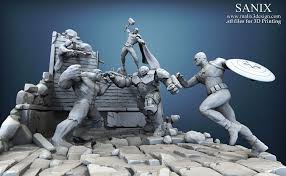 Avengers Diorama Full Scene 3d Print Ready Models On Cubebrush Co In 2020 Scene Diorama 3d Printing