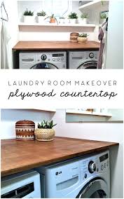 This dreamy laundry room was transformed with nothing but paint. Laundry Room Makeover Diy Plywood Countertop Ugly Duckling House