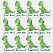 Personalized Dinosaur Trex Kids Labels Zazzle Com Kids Labels Design Your Own Stickers Personalised