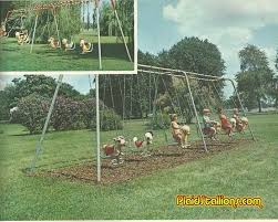 Vintage Playground Equipment I Remember Seeing These Riding Swings On A Few Wis Dells Hotel P Amusement Park Rides Childhood Memories Childhood Memories 70s