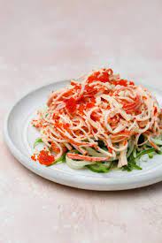 Spicy Kani Salad Recipe Crab And Cucumber Well Seasoned Studio Recipe In 2021 Kani Salad Spicy Kani Salad Recipe Salad Recipes