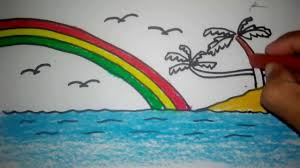 Misal ibu ingin mencari gambar pemandangan laut mungkin dapat melihat gambar disini. Cara Menggambar Pelangi Di Pantai Youtube
