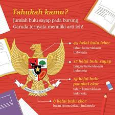 Garuda pancasila adalah burung yang dikenal sebagai simbol negara untuk menggambarkan negara indonesia merupakan bangsa yang kuat, besar jumlah bulu yang terdapat pada garuda pancasila menggambarkan tentang hari dan tanggal proklamasi kemerdekaan bangsa indonesia yaitu pada 17. Facebook